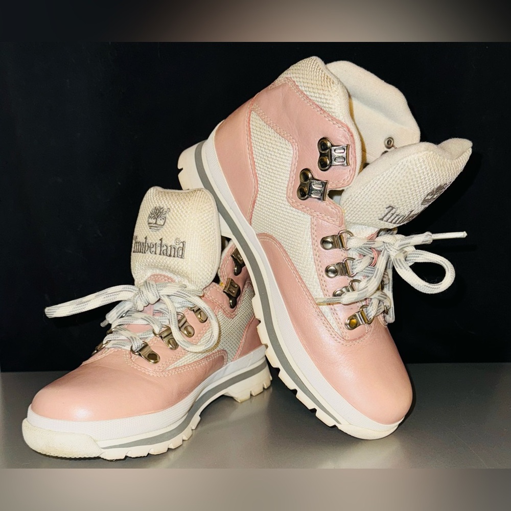 Timberland Euro Hiker Boots in Rose/White size 7  85362-0322